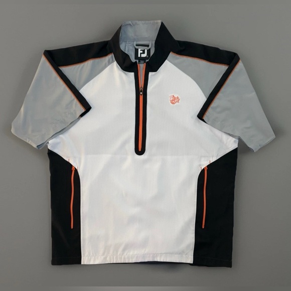 FootJoy Other - Foot Joy Golf Wind Shirt Jacket Mens L Quarter Zip Pullover Gray Black Poseidon